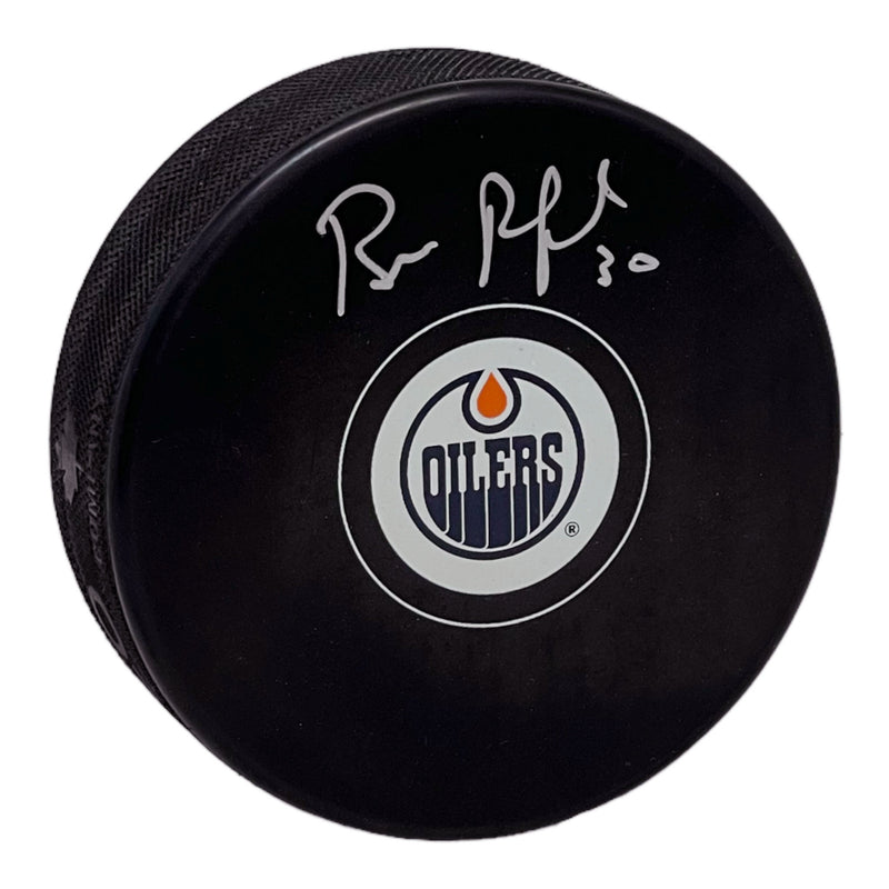 Bill Ranford Signed Edmonton Oilers Puck