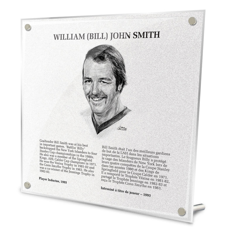 Billy Smith Replica Hall of Fame Plaque