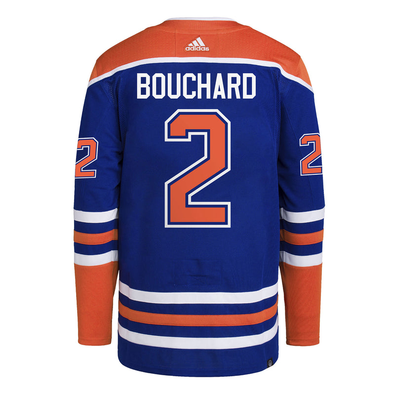 Evan Bouchard Edmonton Oilers adidas Pro Home Jersey with On Ice Cresting