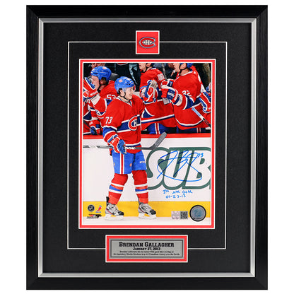 Brendan Gallagher Montreal Canadiens Autographed 8x10 Photo w/ 1st Goal Inscription