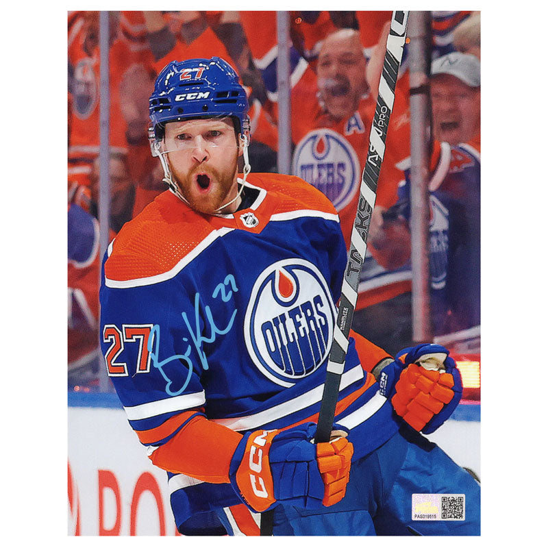 Brett Kulak Signed Edmonton Oilers Goal Celebration 8x10 Photo