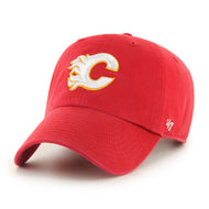 Red cap with a Calgary Flames logo on a white background
