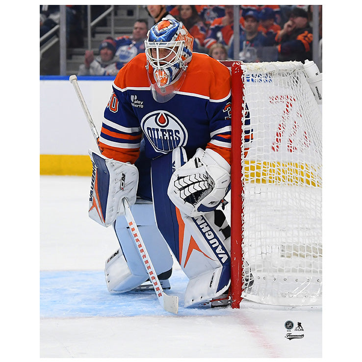 Calvin Pickard Edmonton Oilers Home Action 8x10 Photograph