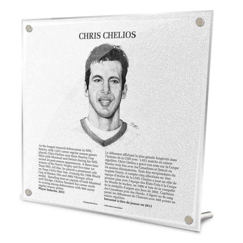 Chris Chelios Replica Hall of Fame Plaque