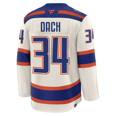 Colton Dach Edmonton Oilers Fanatics Premium Alternate Jersey ON ICE Cresting