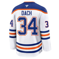Colton Dach Edmonton Oilers Autographed Fanatics Road White Premium Jersey