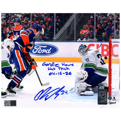 Colton Dach Signed Edmonton Oilers - Gordie Howe Hat Trick - 8x10 Photo – Authenticated Autograph