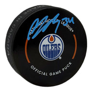 Colton Dach Signed Edmonton Oilers Official Game Model Puck