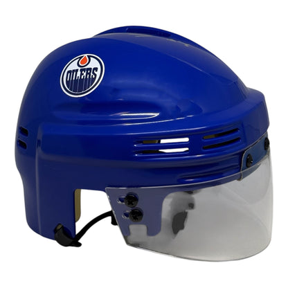 Colton Dach Signed Edmonton Oilers Royal Mini Helmet