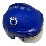 Colton Dach Signed Edmonton Oilers Royal Mini Helmet
