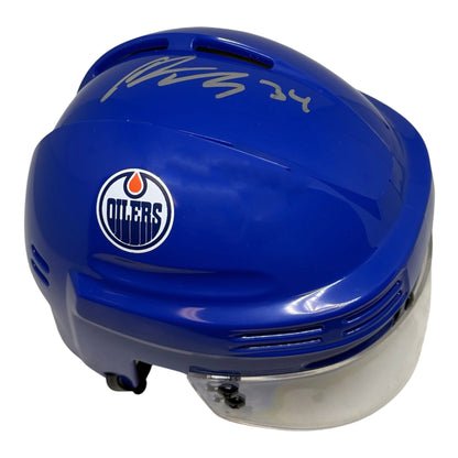 Colton Dach Signed Edmonton Oilers Royal Mini Helmet