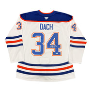 Colton Dach Signed Edmonton Oilers White Fanatics Premium Jersey