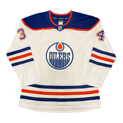 Colton Dach Signed Edmonton Oilers White Fanatics Premium Jersey