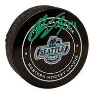 Colton Dach Signed Seattle Thunderbirds Official Game Model Puck