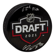 Colton Dach Signed NHL Draft 2021 Puck – "62nd Pick" Inscription
