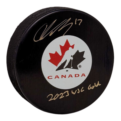 Colton Dach Signed with Inscription Team Canada Puck