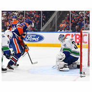 Colton Dach Edmonton Oilers Autographed Home Action Goal 8x10 Photo