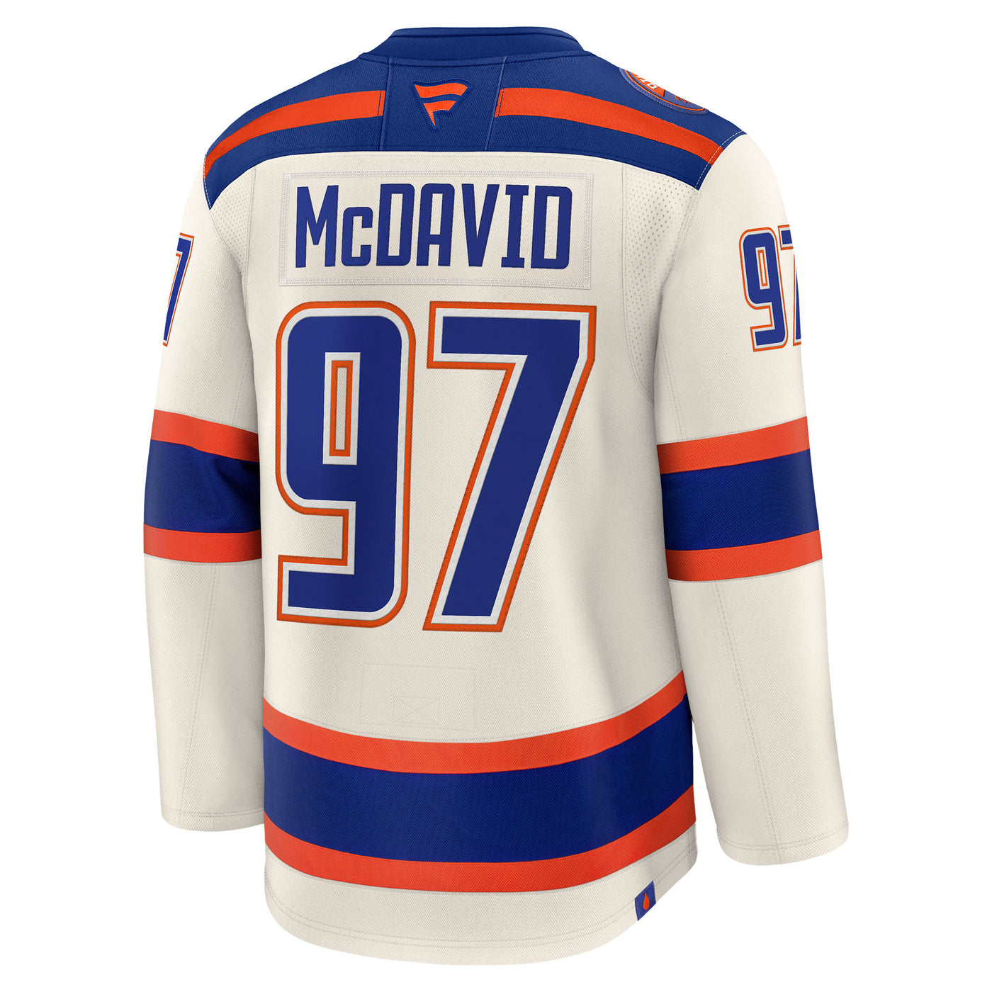 Connor McDavid Edmonton Oilers Fanatics Premium Alternate Jersey ON ICE Cresting 42 (2XS)
