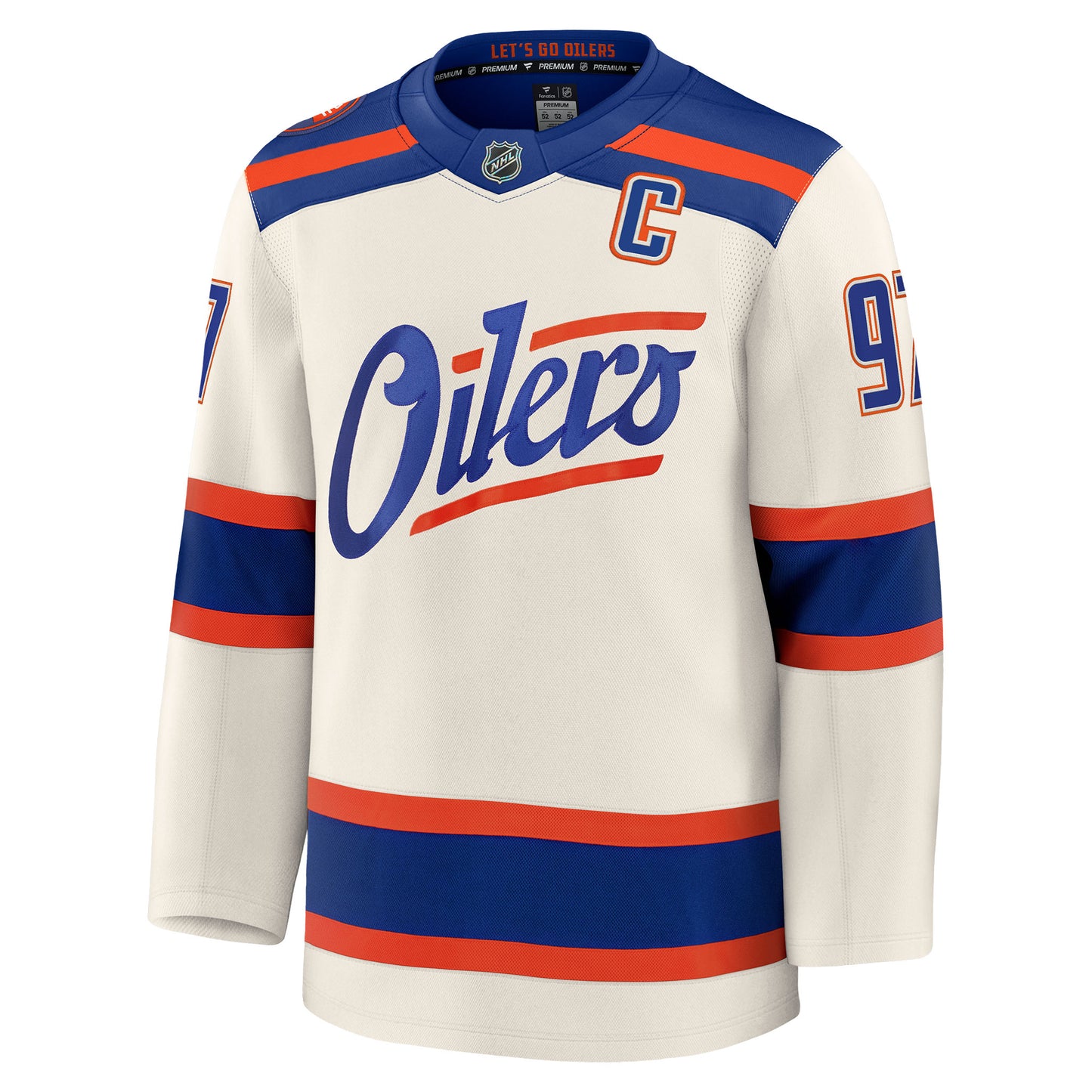 Connor McDavid Edmonton Oilers Fanatics Premium Alternate Jersey Factory Cresting