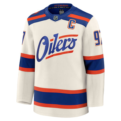 Connor McDavid Edmonton Oilers Fanatics Premium Alternate Jersey Factory Cresting