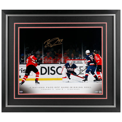 Connor McDavid Signed Team Canada 2025 4 Nations Winning Goal 16x20 Framed Photo