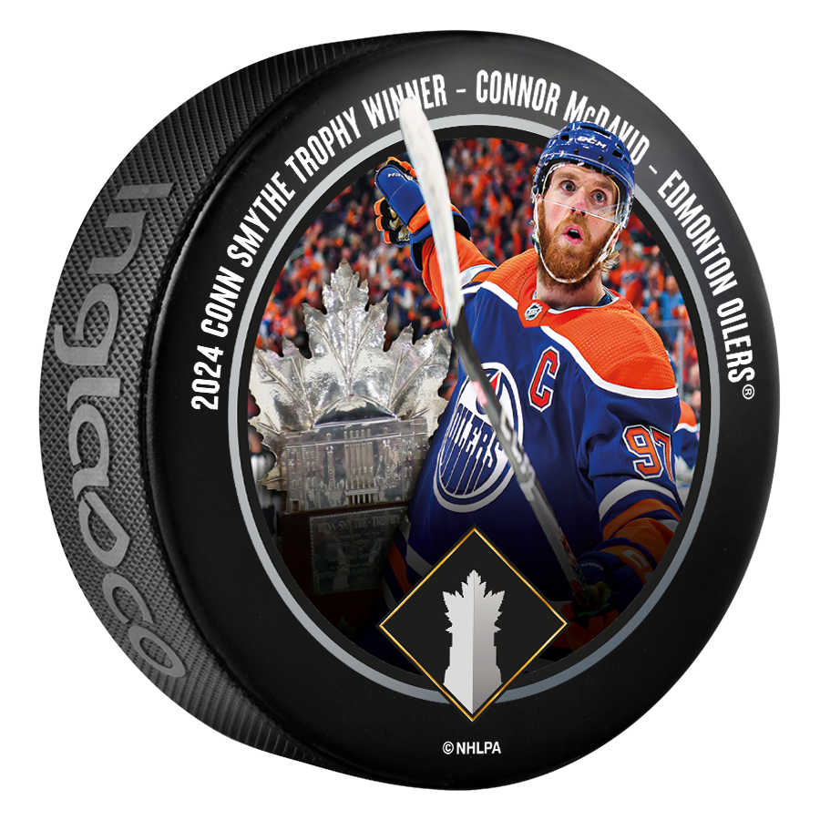 Connor McDavid Edmonton Oilers 2024 Conn Smythe Trophy Winner Puck