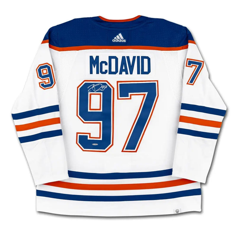 Connor McDavid Signed Edmonton Oilers adidas White Road Pro Jersey