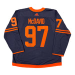 Connor McDavid Signed Edmonton Oilers and Inscribed adidas Navy Alternate Pro Jersey