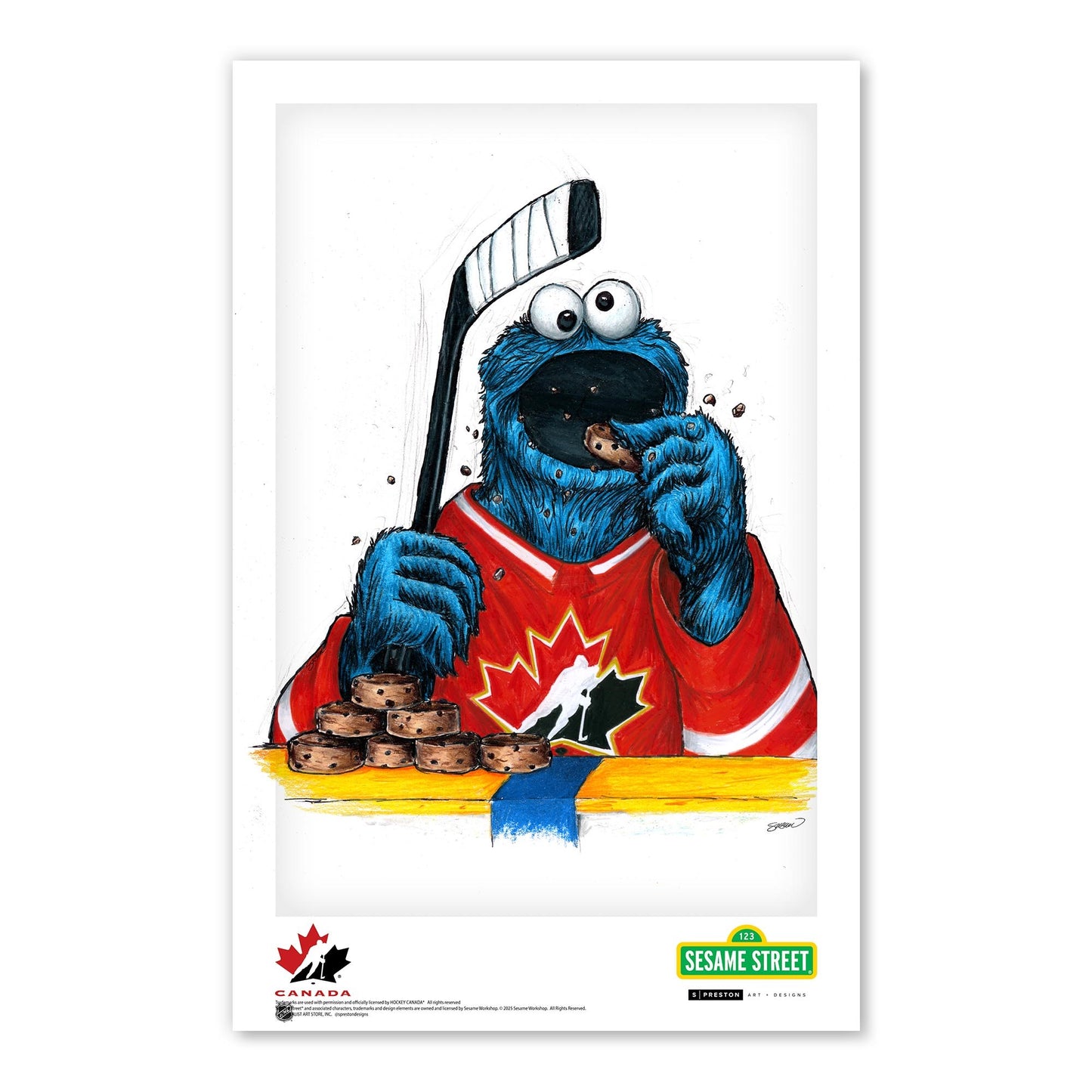 Team Canada Cookie Monster 11x17 Poster Print
