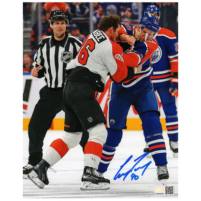 Corey Perry Signed Edmonton Oilers Fighting 8x10 Framed Photo