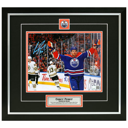 Corey Perry Signed Edmonton Oilers Goal Celebration 8x10 Photo