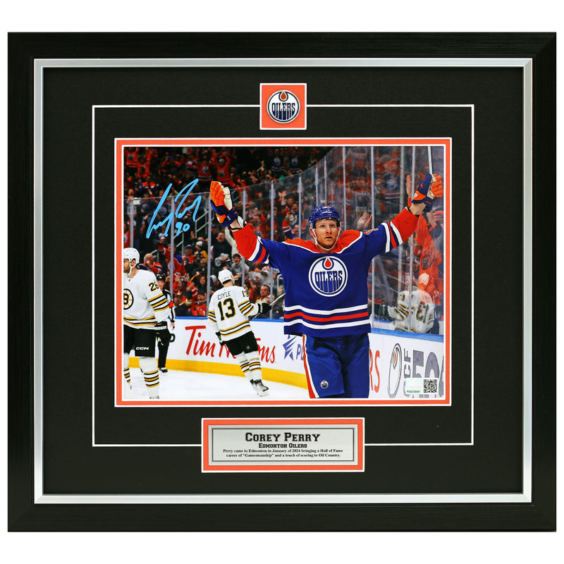 Corey Perry Signed Edmonton Oilers Goal Celebration 8x10 Photo
