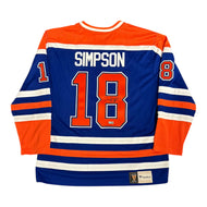 Craig Simpson Signed Edmonton Oilers Vintage Royal Replica Jersey