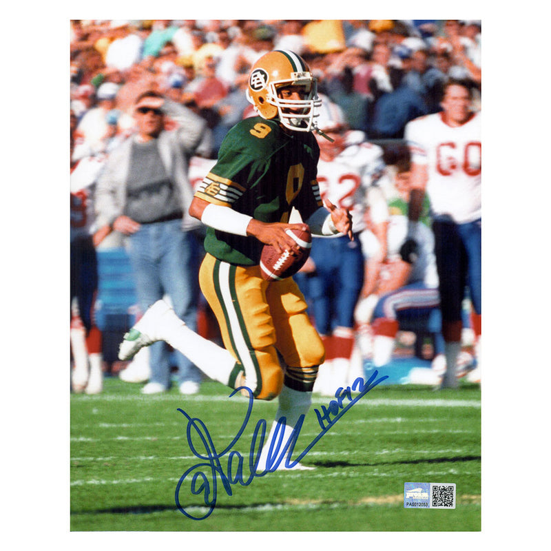 Damon Allen Edmonton Eskimos Green Action "Rollout"  Signed 8x10 Photo