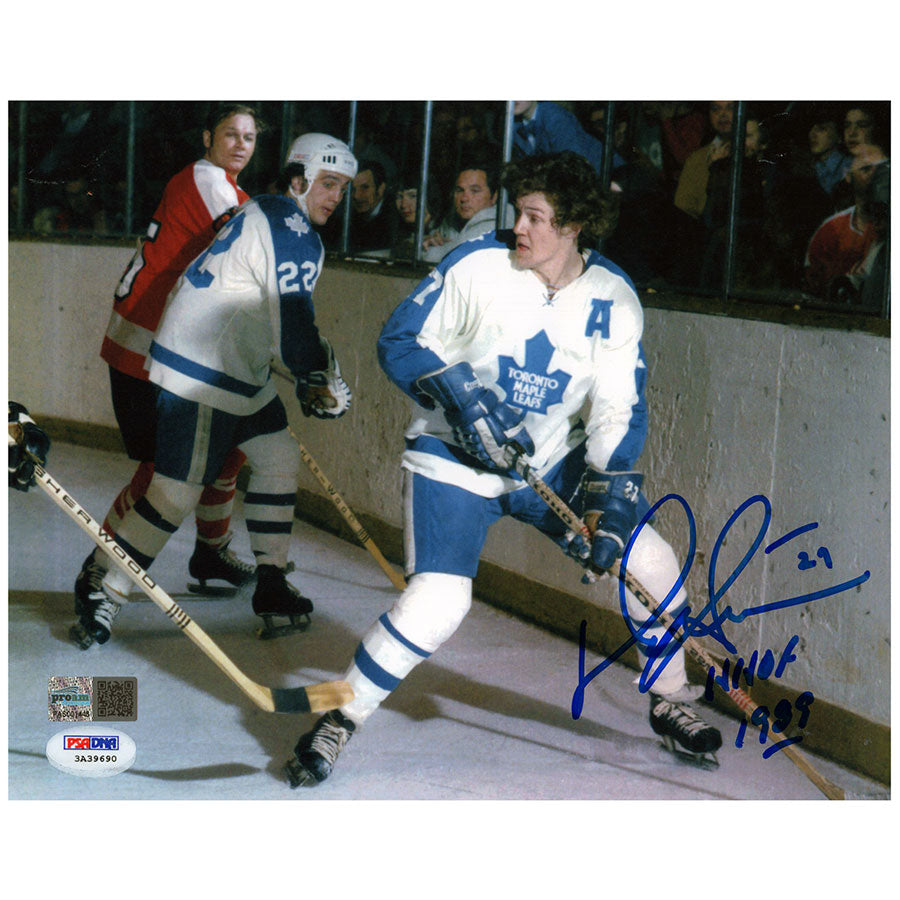 Darryl Sittler Signed Toronto Maple Leafs White Action 8x10 Framed Photo