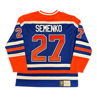 Dave Semenko Edmonton Oilers Breakaway Replica Vintage Blue Jersey On ICE Sewing