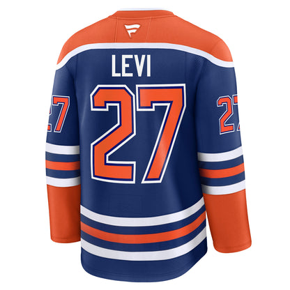 Devon Levi Edmonton Oilers Fanatics Premium Home Jersey with On-Ice Cresting