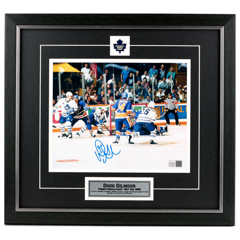 Doug Gilmour Signed Toronto Maple Leafs 93 Playoffs Double Overtime Goal 8x10 Photo