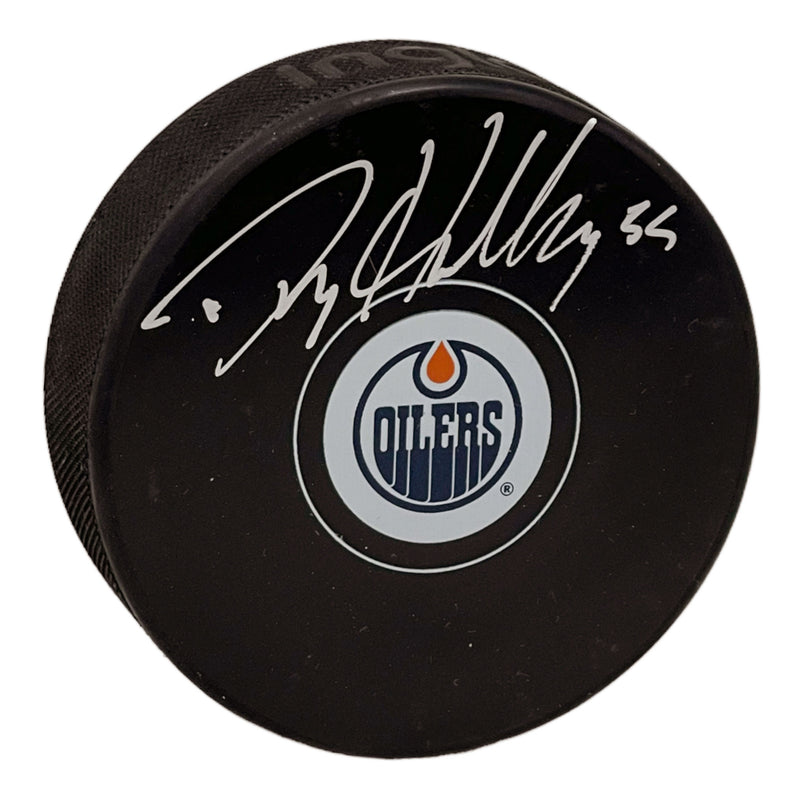 Dylan Holloway Edmonton Oilers Autographed Puck