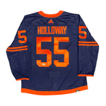 Dylan Holloway Signed Edmonton Oilers adidas Alt Navy Pro Jersey