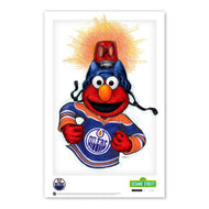 Vasily Podkolzin Edmonton Oilers Autographed Sesame Street Elmo 11x17 Poster Print