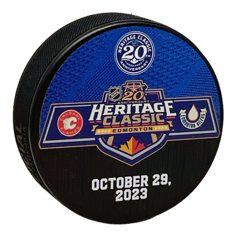 Edmonton 2023 Heritage Classic Flames vs Oilers Dueling Puck