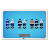 Stuart Skinner Edmonton Oilers Autographed Minimalist 16-Bit Jersey Timeline 11x17 Poster Print