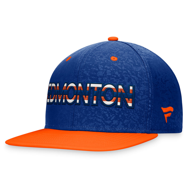 Edmonton Oilers 2023 Authentic Pro Rink Debossed Flatbrim Snapback Hat