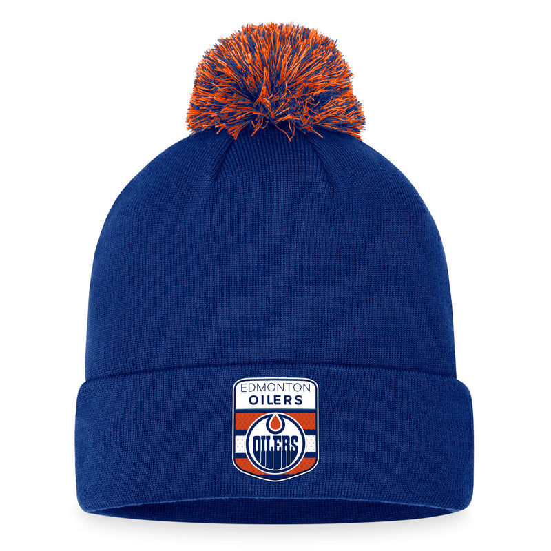 Edmonton Oilers 2023 NHL Draft Authentic Pro Cuffed Knit Hat with Pom