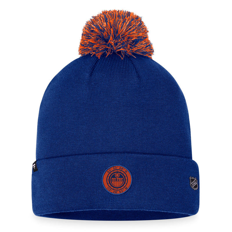 Edmonton Oilers 2023 NHL Draft Authentic Pro Cuffed Knit Hat with Pom