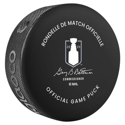 Stuart Skinner Edmonton Oilers Autographed 2024 Playoffs Game Puck