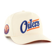 Beige cap with 'Oilers' logo on a white background