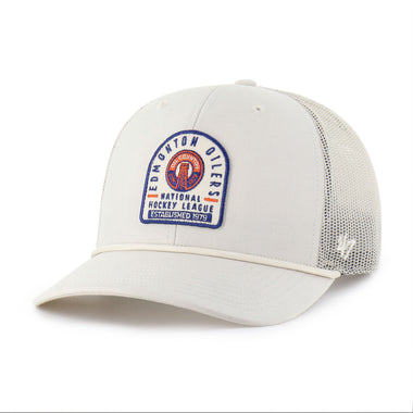 Edmonton Oilers Alternate Cream Monument '47 Rope Trucker Hat