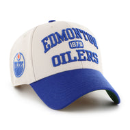 Edmonton Oilers '47 Broke Line MVP Adjustable Hat – Bone White & Blue